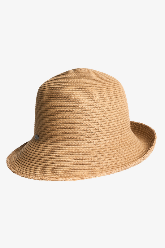 Cleo-Cloche with Brim and Raffia Trim