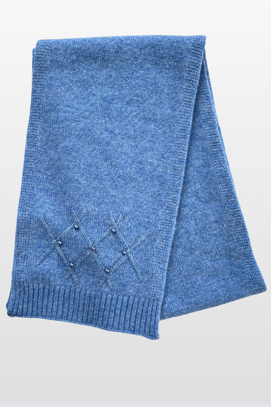 Diamond Crystal Pattern Wool Scarf