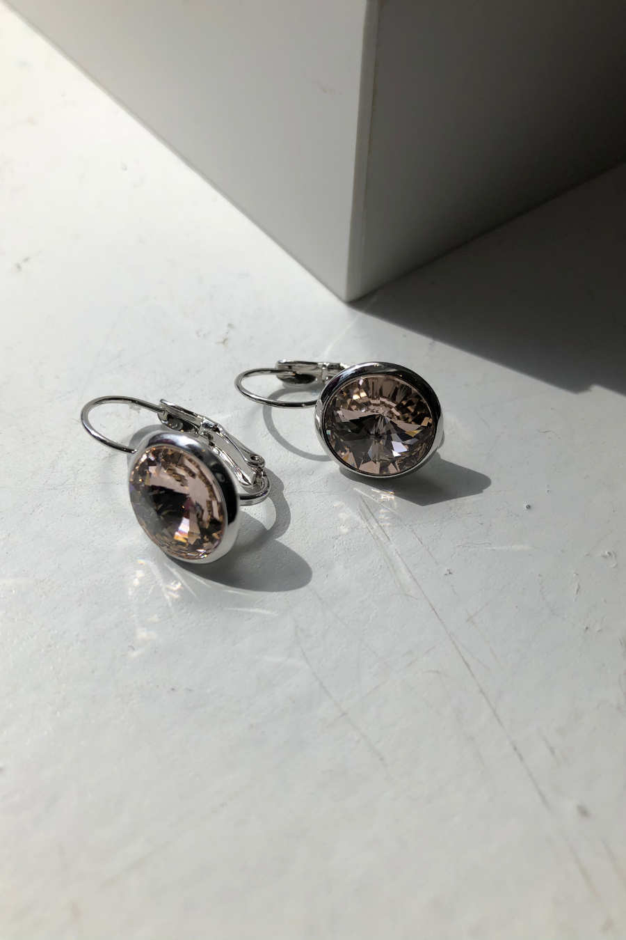 Rhodium Rivoli Crystal Earrings