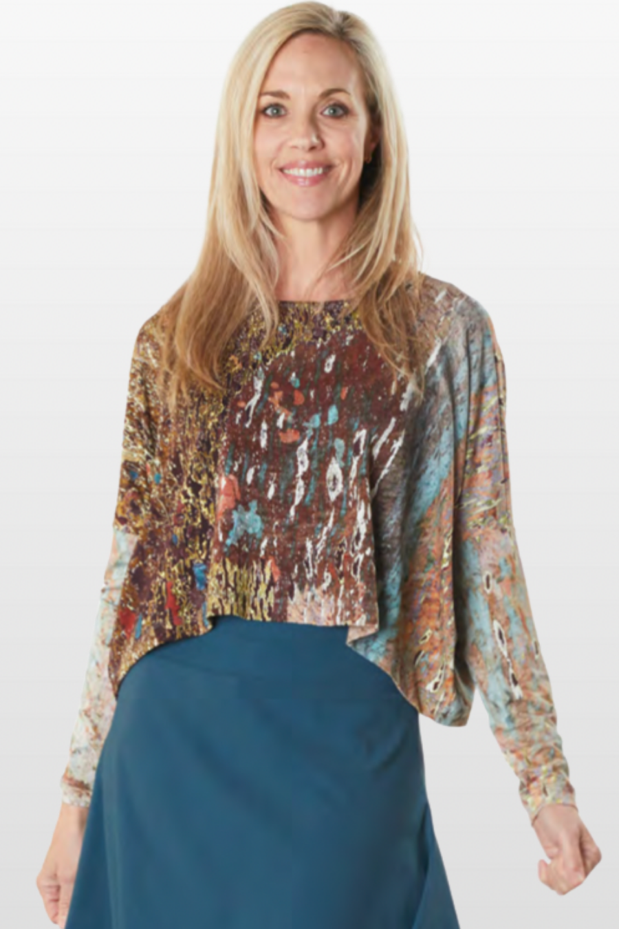 Mitra Shirt in Acquario Print Jersey