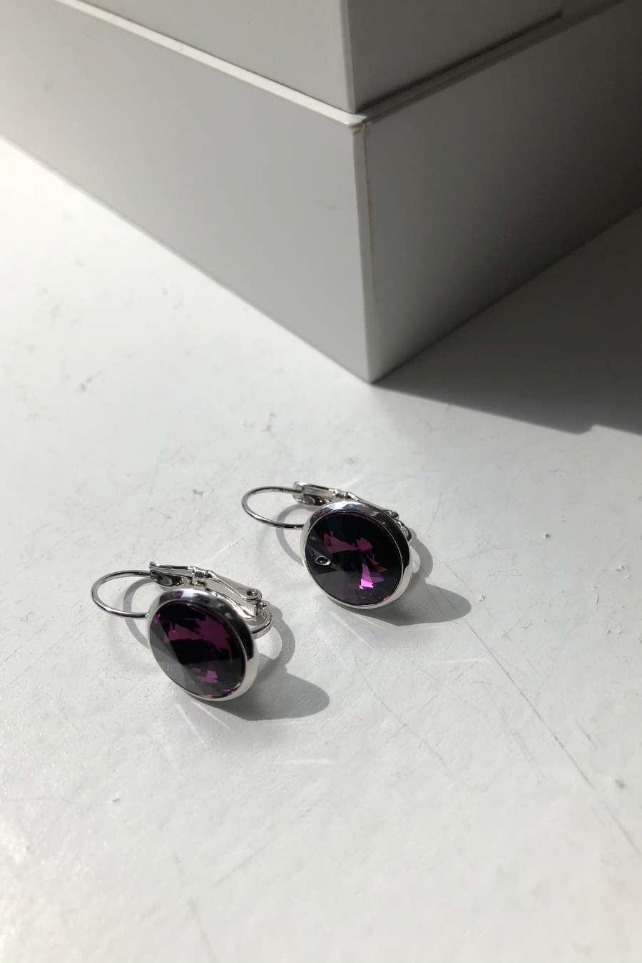 Rhodium Rivoli Crystal Earrings