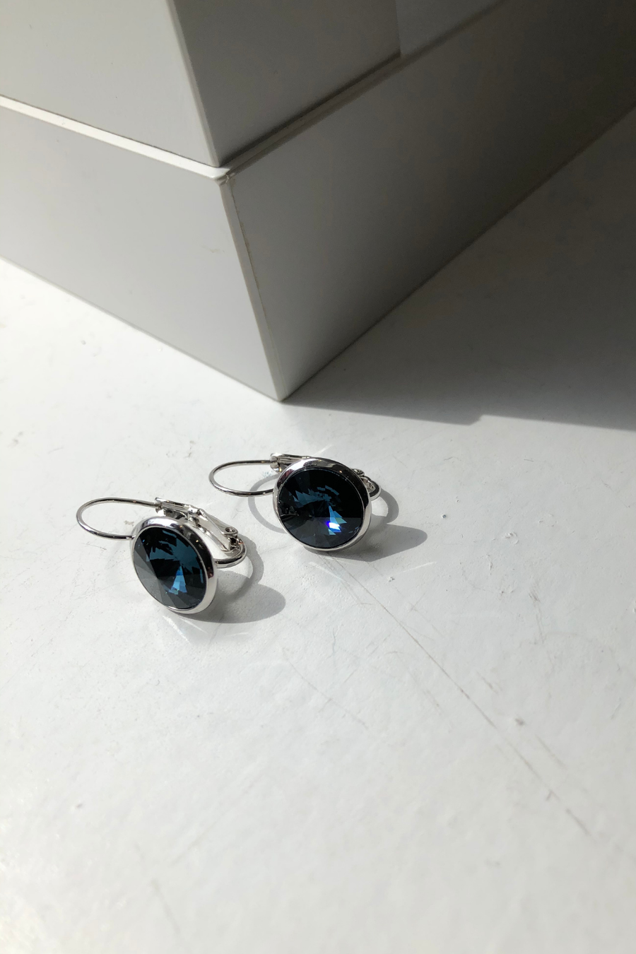 Rhodium Rivoli Crystal Earrings