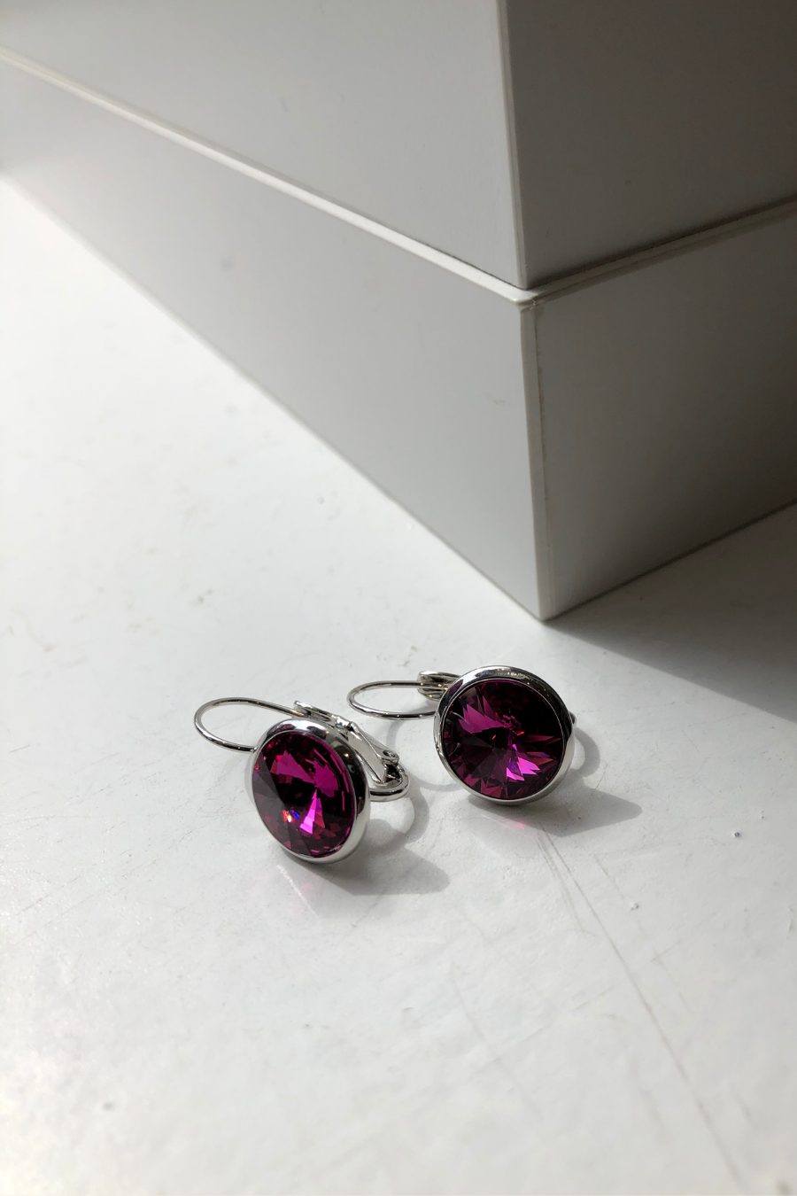 Rhodium Rivoli Crystal Earrings