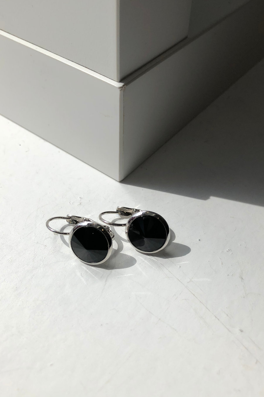 Rhodium Rivoli Crystal Earrings