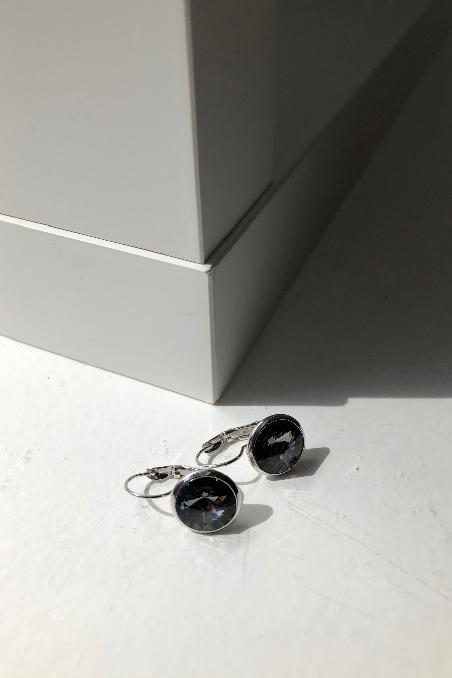 Rhodium Rivoli Crystal Earrings