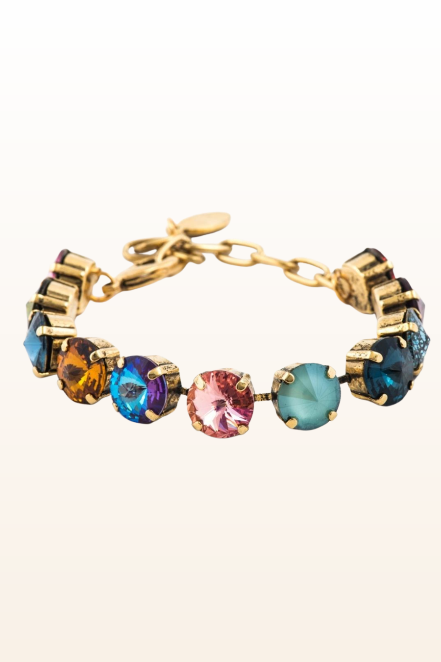 Multi Colour Crystal Gold Bracelet