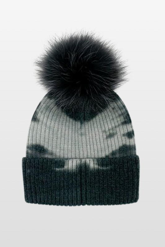 Tie Dye Hat with Fox Pom Pom