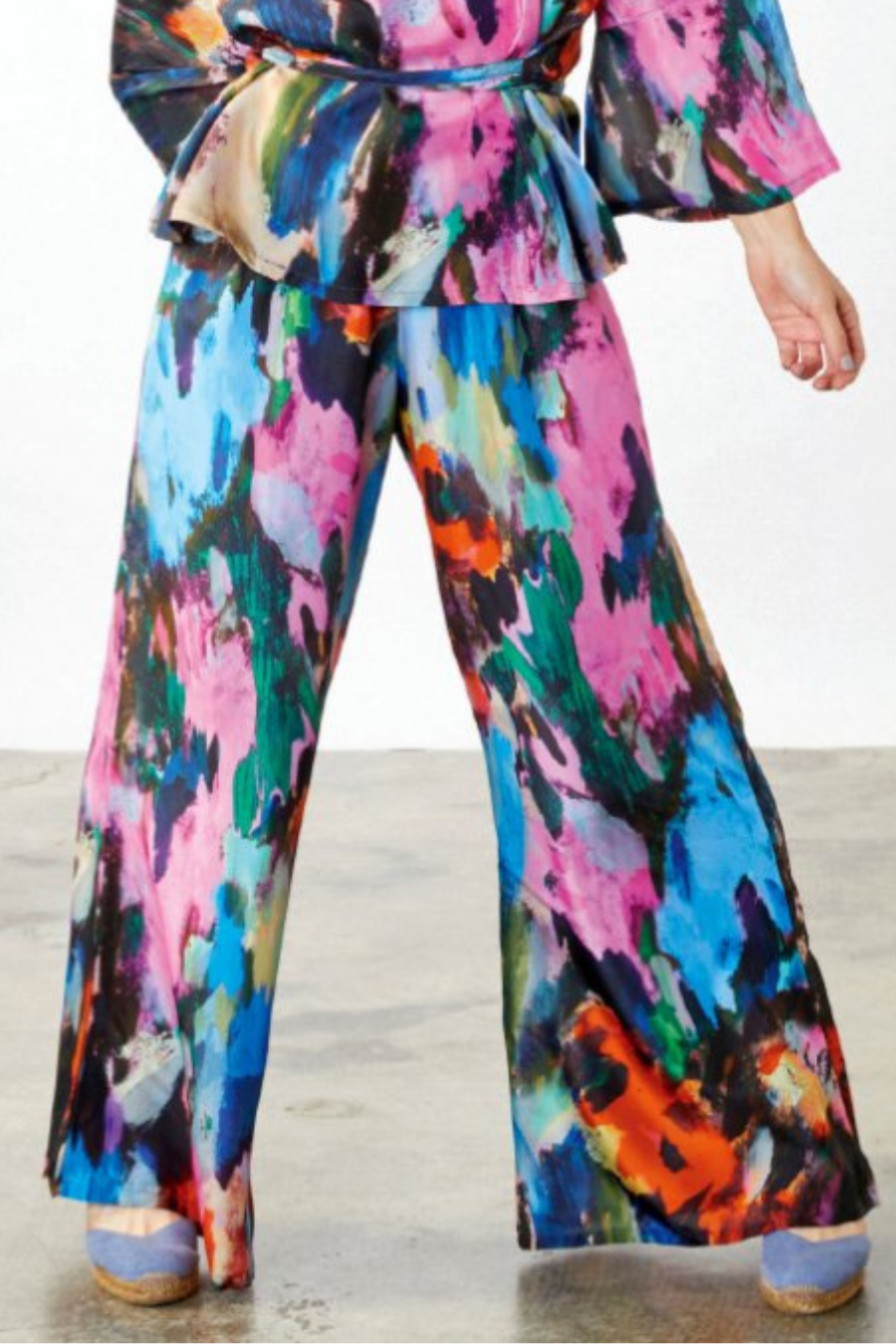 Osca Pant in Paletta Print Silk ONLINE ONLY
