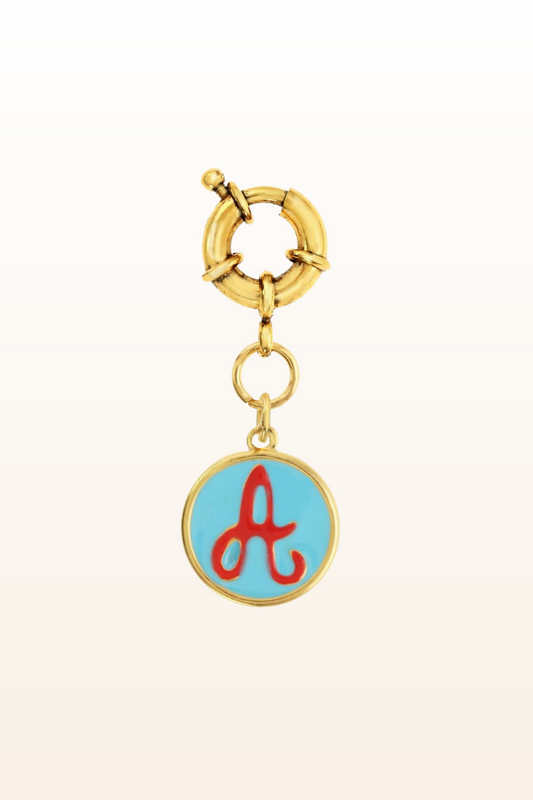 Enamel Initial Clip on Charm