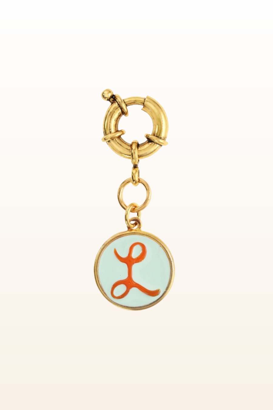 Enamel Initial Clip on Charm