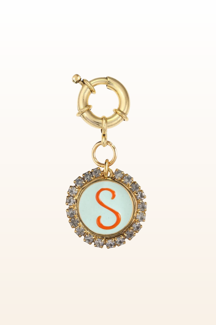 Crystal/Enamel Initial Clip on Charm