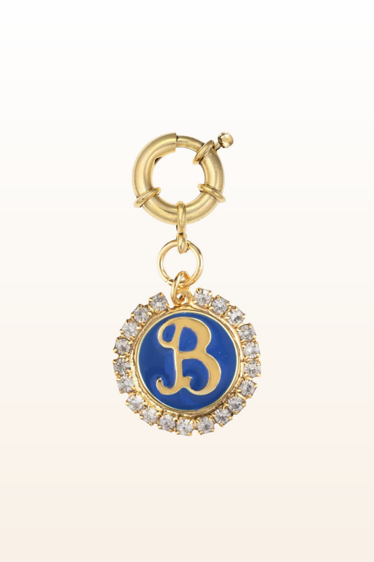 Crystal/Enamel Initial Clip on Charm