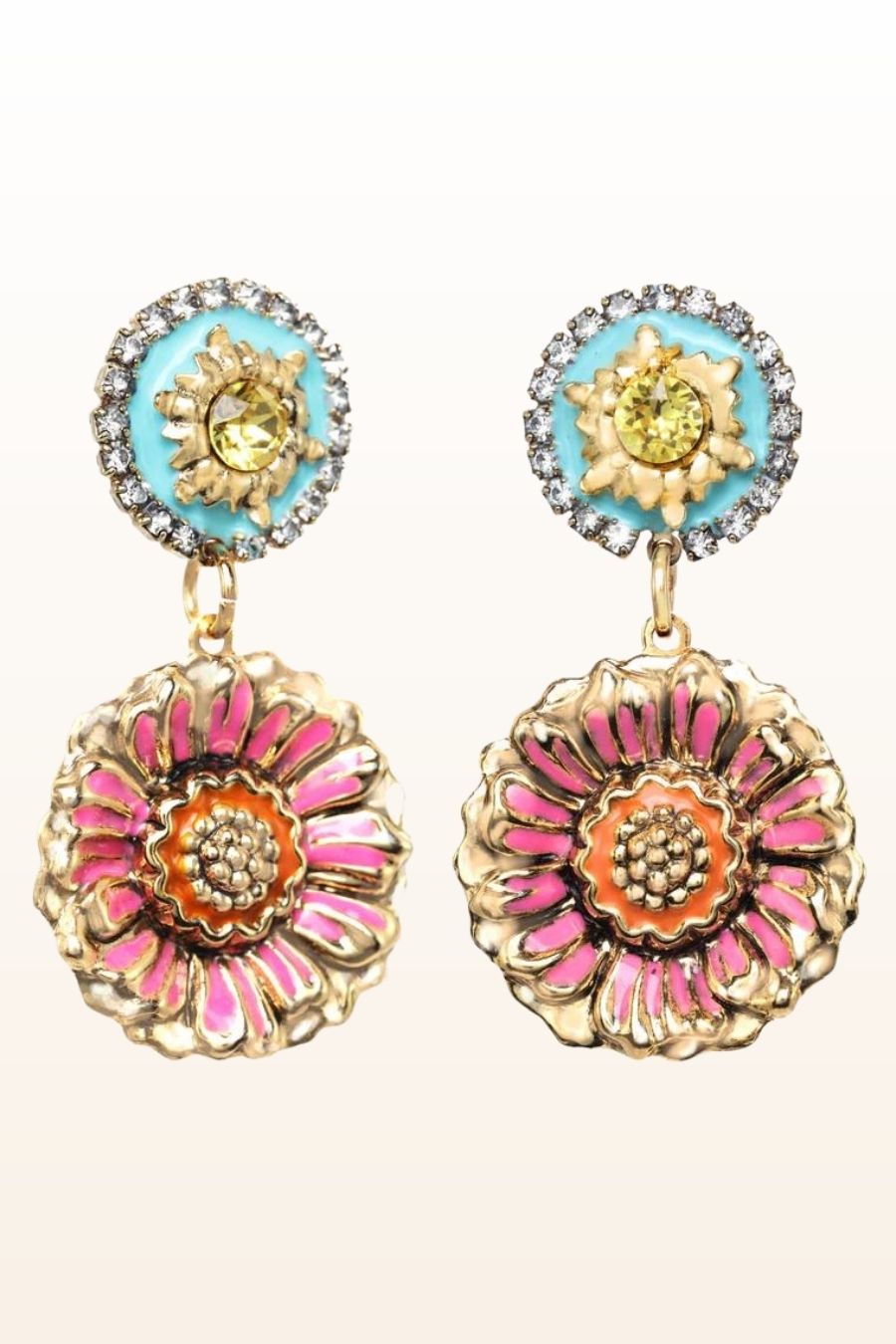Marni Earrings in Pink and Turquoise