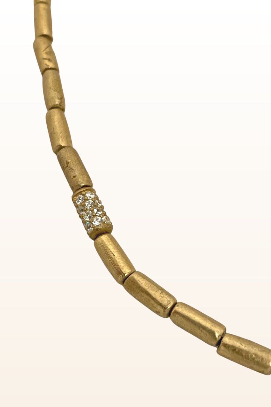Tube Necklace with Stone Detail