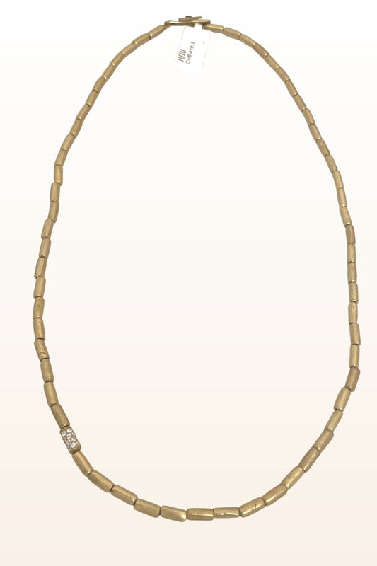 Tube Necklace with Stone Detail