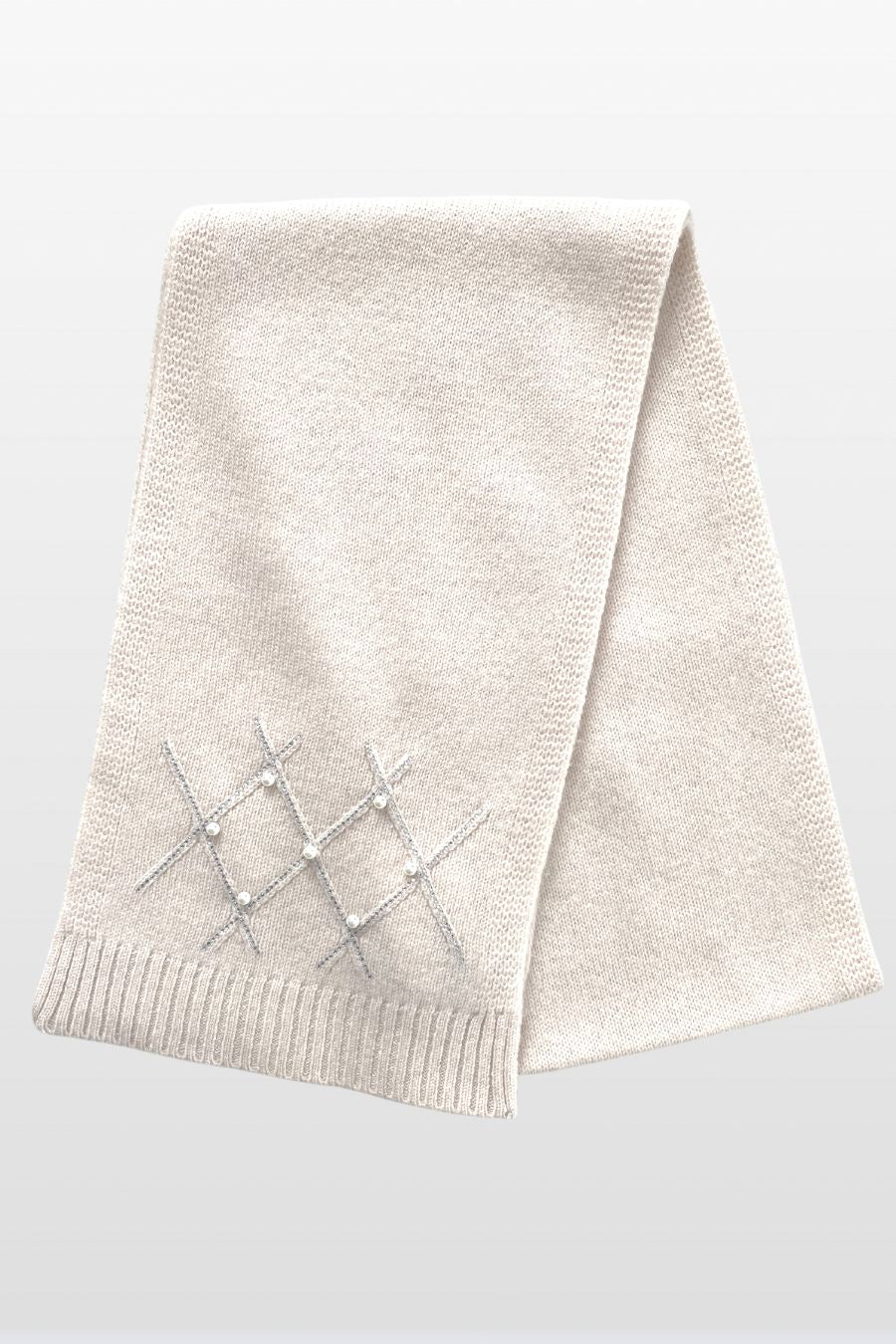 Diamond Crystal Pattern Wool Scarf