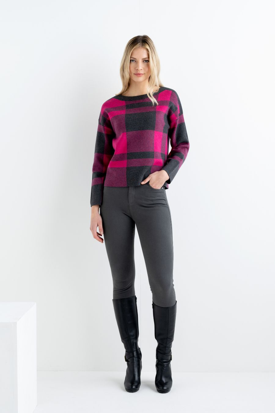 Jacquard Check Sweater ONLINE ONLY