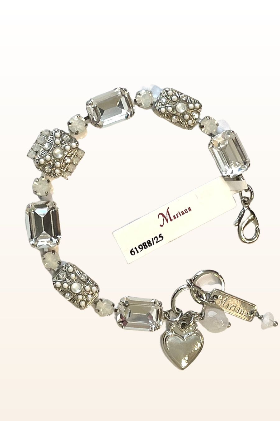 Rectangular Crystal Silver Bracelet