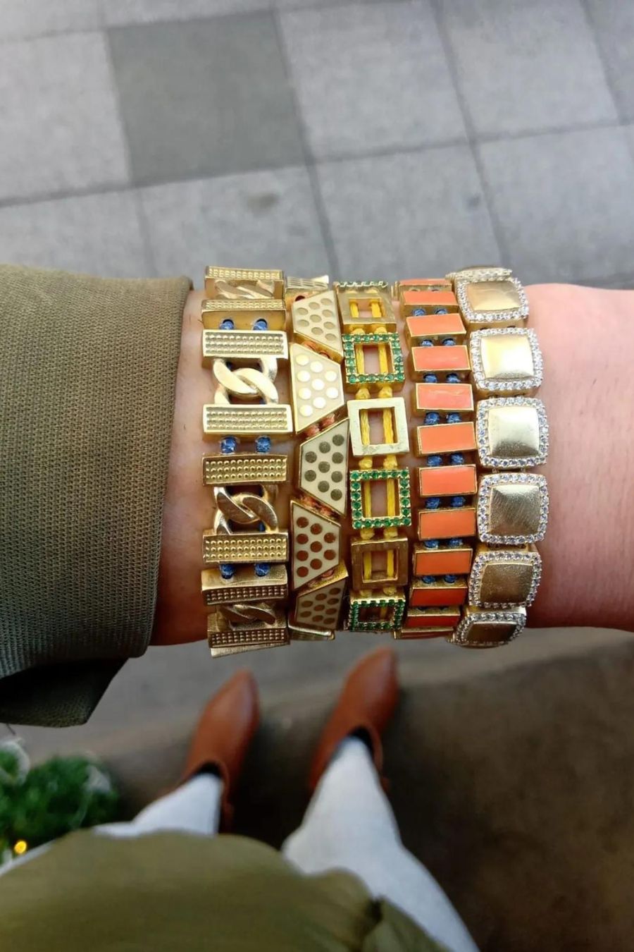 Glam Bracelet -Square Links