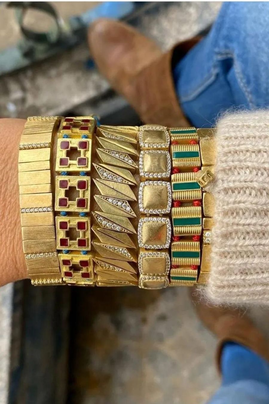 Glam Bracelet -Square Links