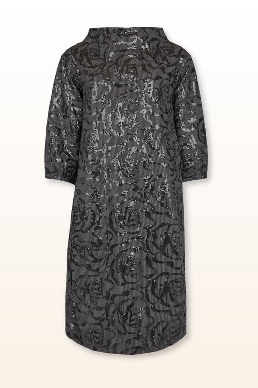 Sequin Shadow Floral Dress