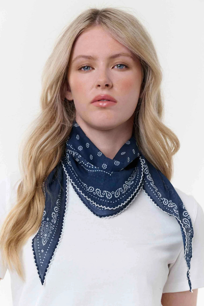 Bandana Diamond Scarf with Crochet Edge-COMING SOON