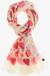 Strawberries Forever Silk Scarf