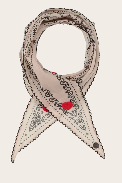 Bandana Diamond Scarf with Crochet Hearts-COMING SOON