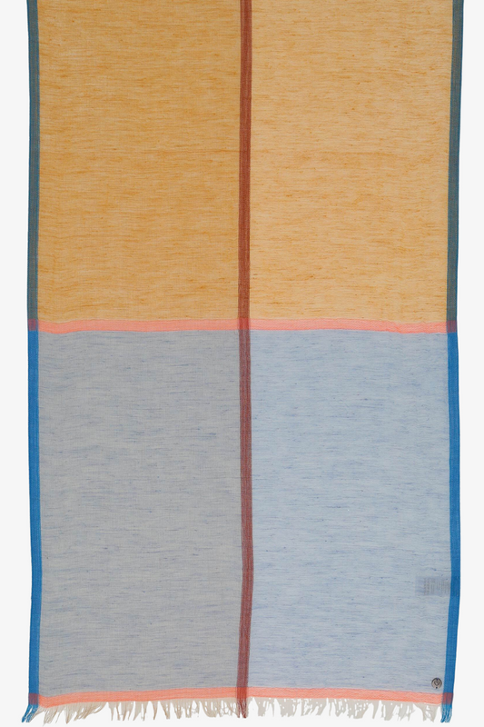 Bright Blocks Linen Cotton Blend Scarf