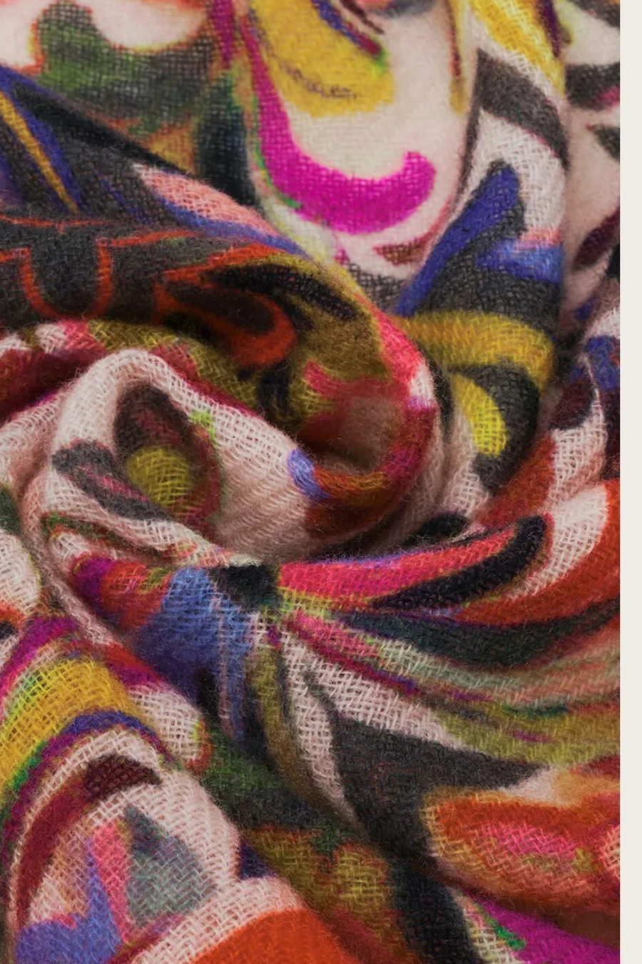 Floral Mandala Print Wool Square Scarf-COMING SOON