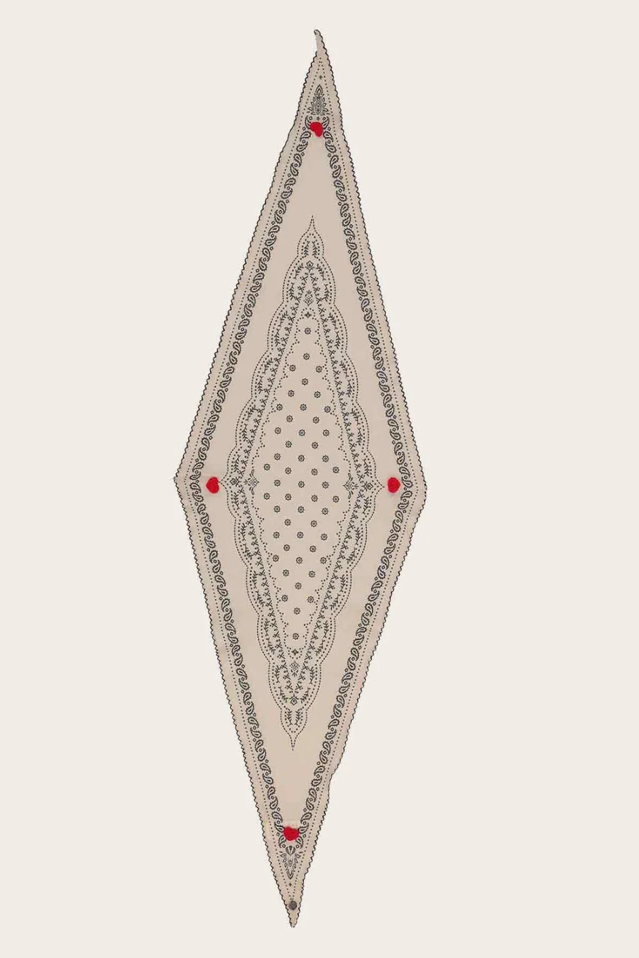 Bandana Diamond Scarf with Crochet Hearts-COMING SOON