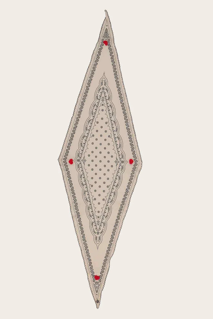 Bandana Diamond Scarf with Crochet Hearts-COMING SOON