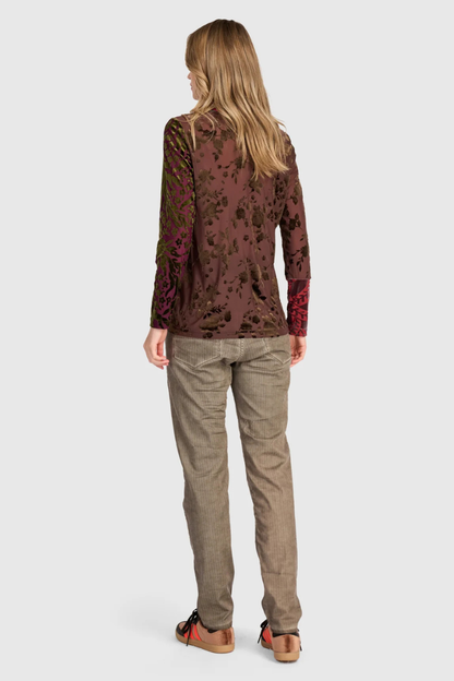 Serafina Turtleneck Top, Jewel Cut Velvet