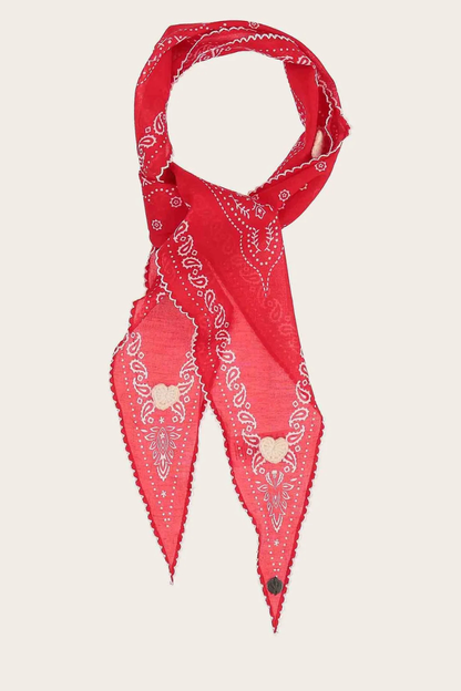 Bandana Diamond Scarf with Crochet Hearts-COMING SOON