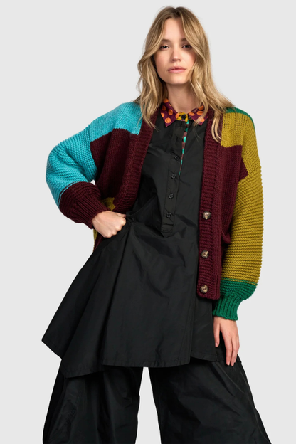 Carnival Chunky Cardigan, Primary Colour Mix