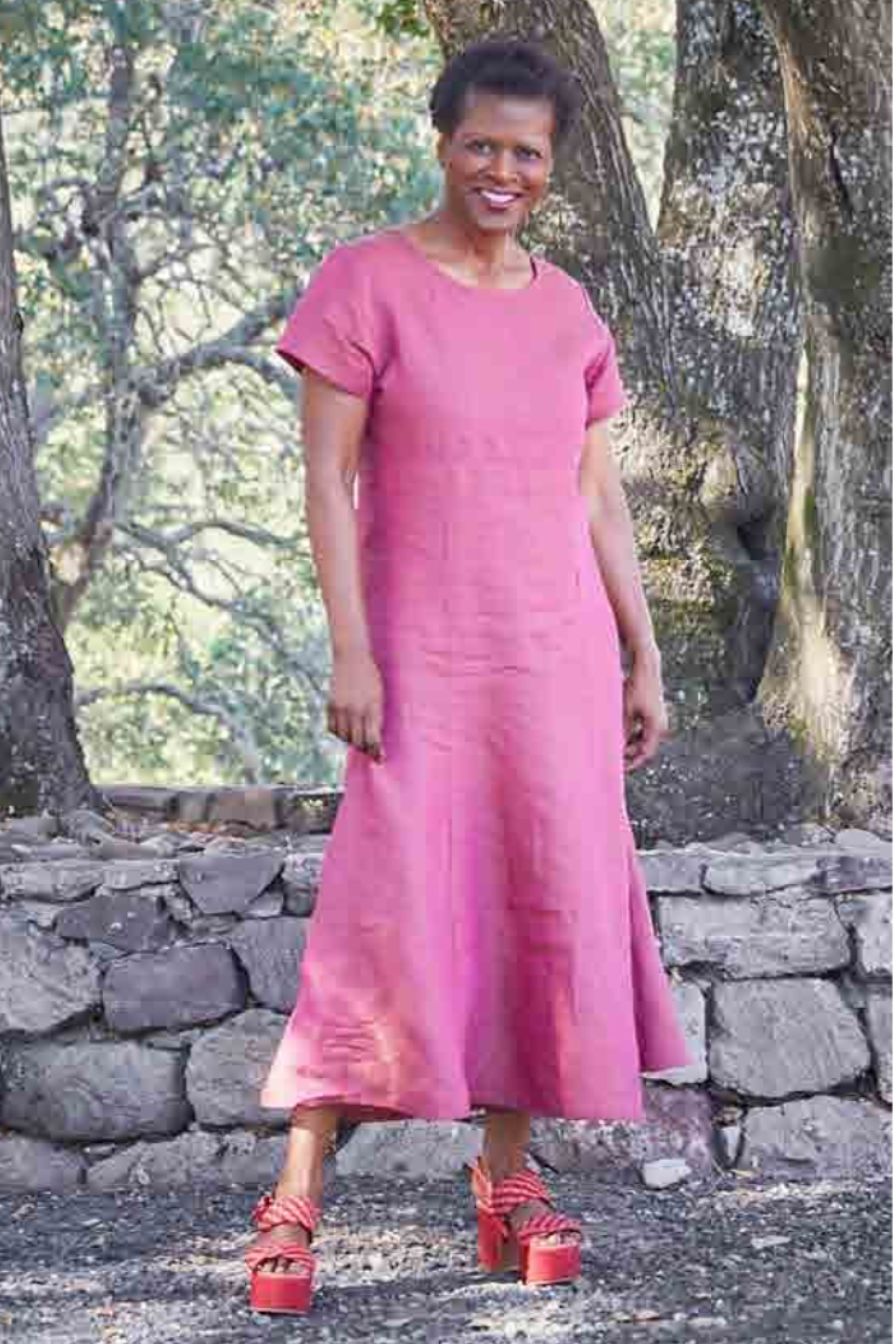 Britta Dress in Cross Dyed Linen