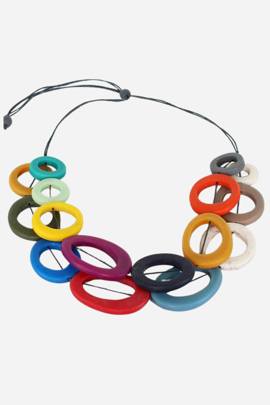 Double Strand Multi Colour Resin Hoop Necklace