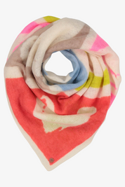 Love Knit Print Wool Square Scarf