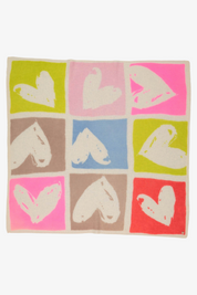 Love Knit Print Wool Square Scarf