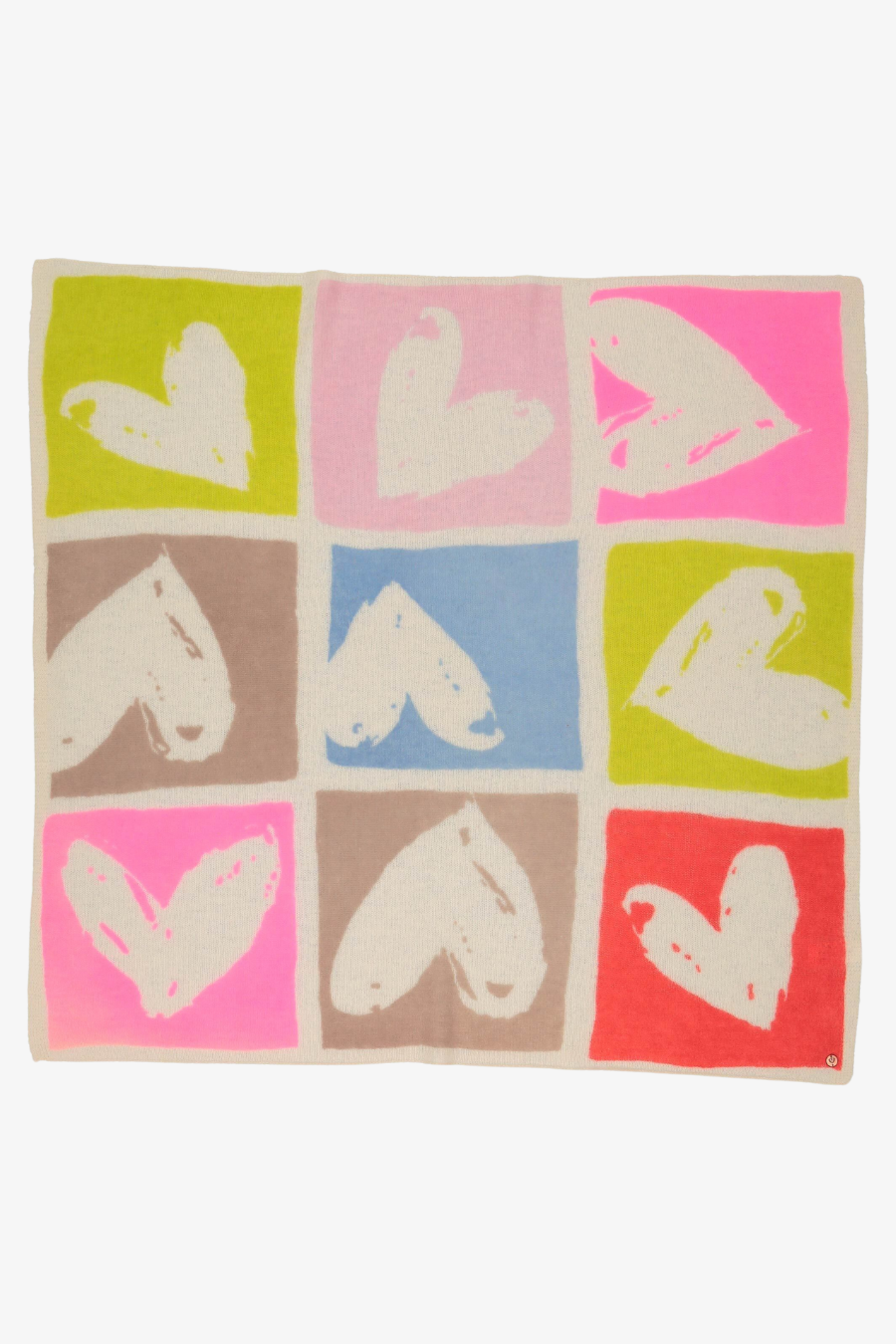 Love Knit Print Wool Square Scarf