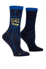 Ladies Blue Q Crew Socks