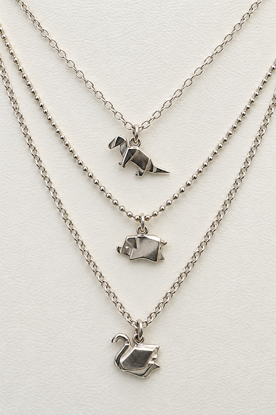 Origami Sterling Silver Pendant Necklaces