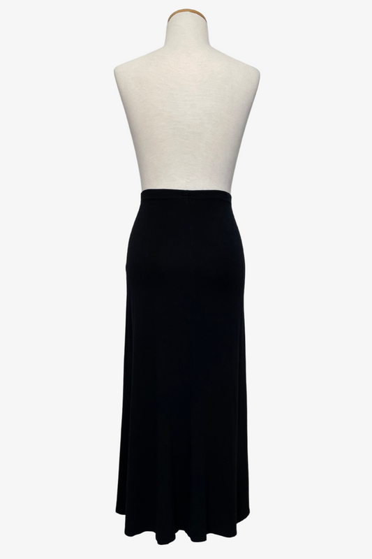 High Waist Skirt in Black Bamboo/Cotton