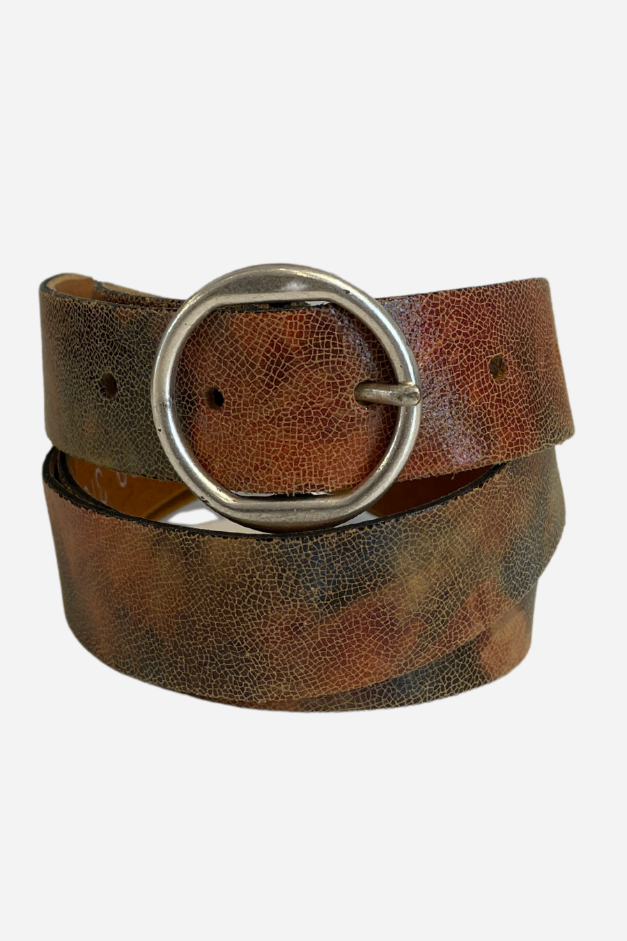 Distressed Cognac Leather Belt