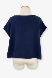 Bess Shirt in Navy Cotton Gauze