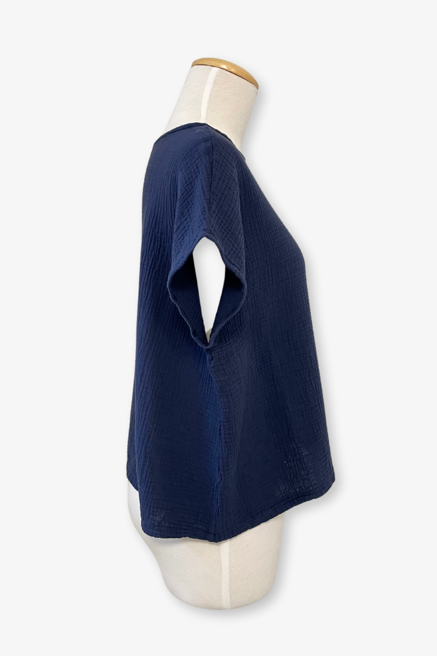 Bess Shirt in Navy Cotton Gauze