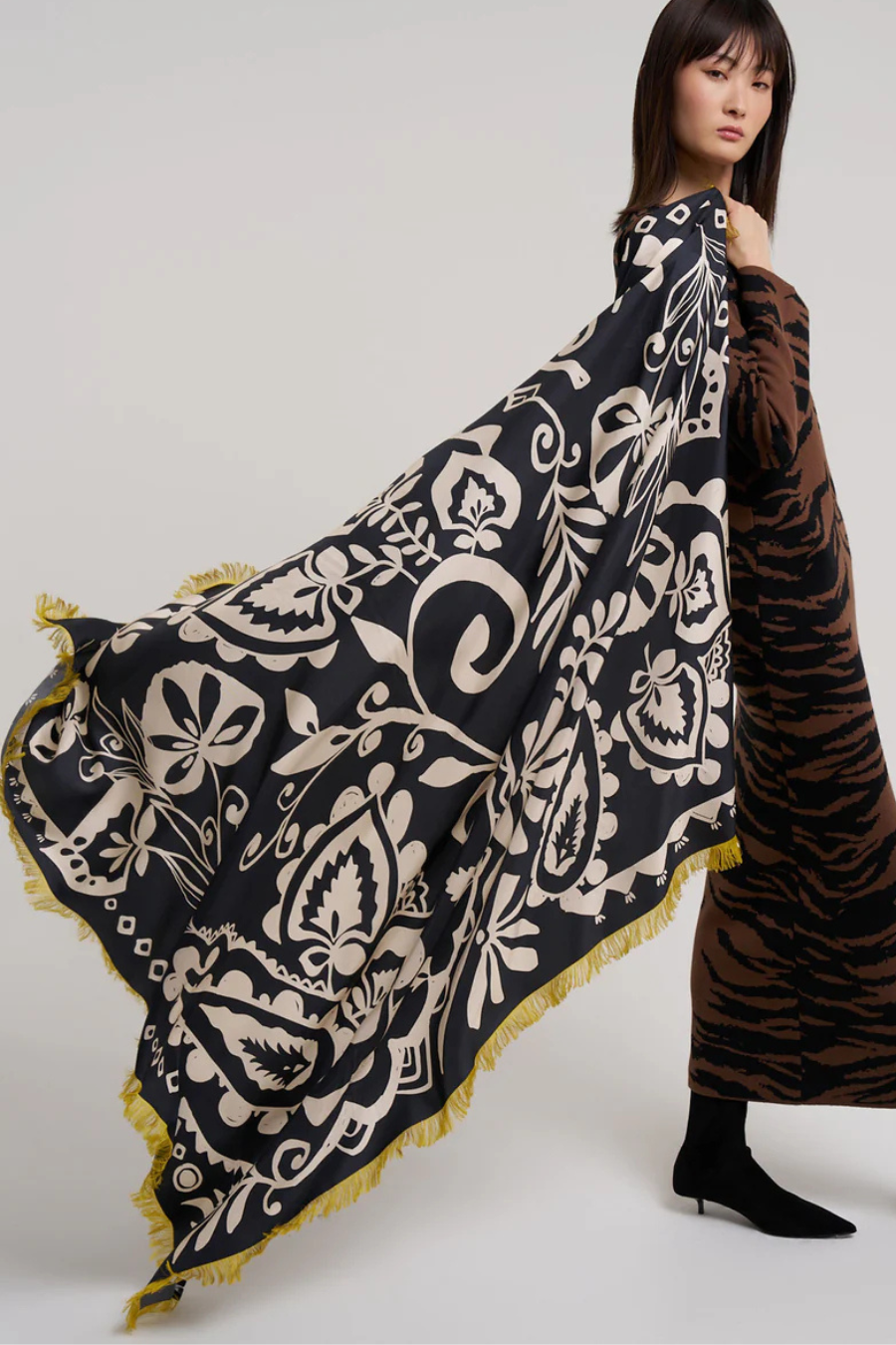 Park Paisley Oversized Silk Square Scarf