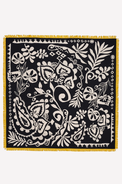 Park Paisley Oversized Silk Square Scarf