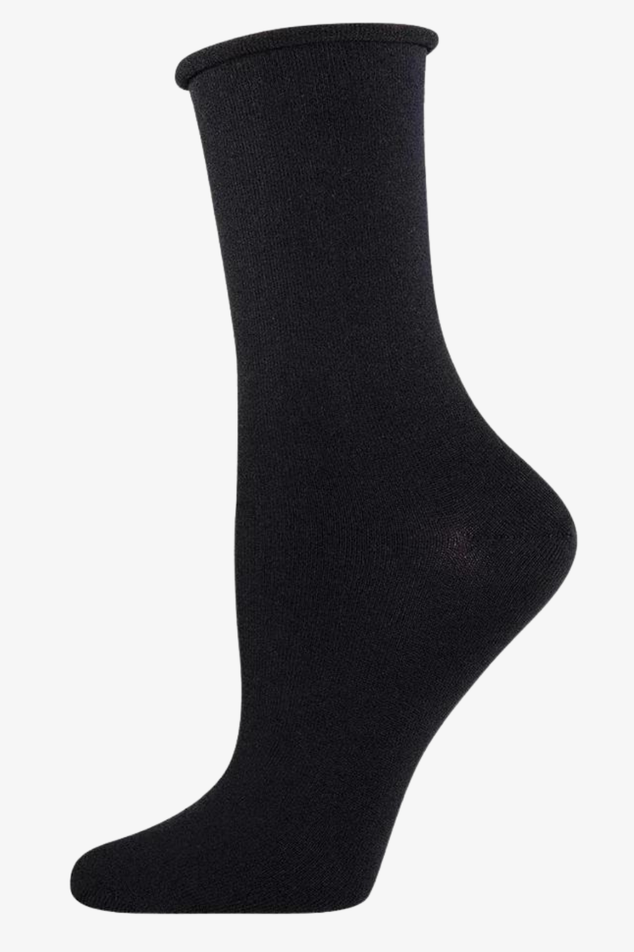 Ladies Bamboo Solid Roll Top Socks