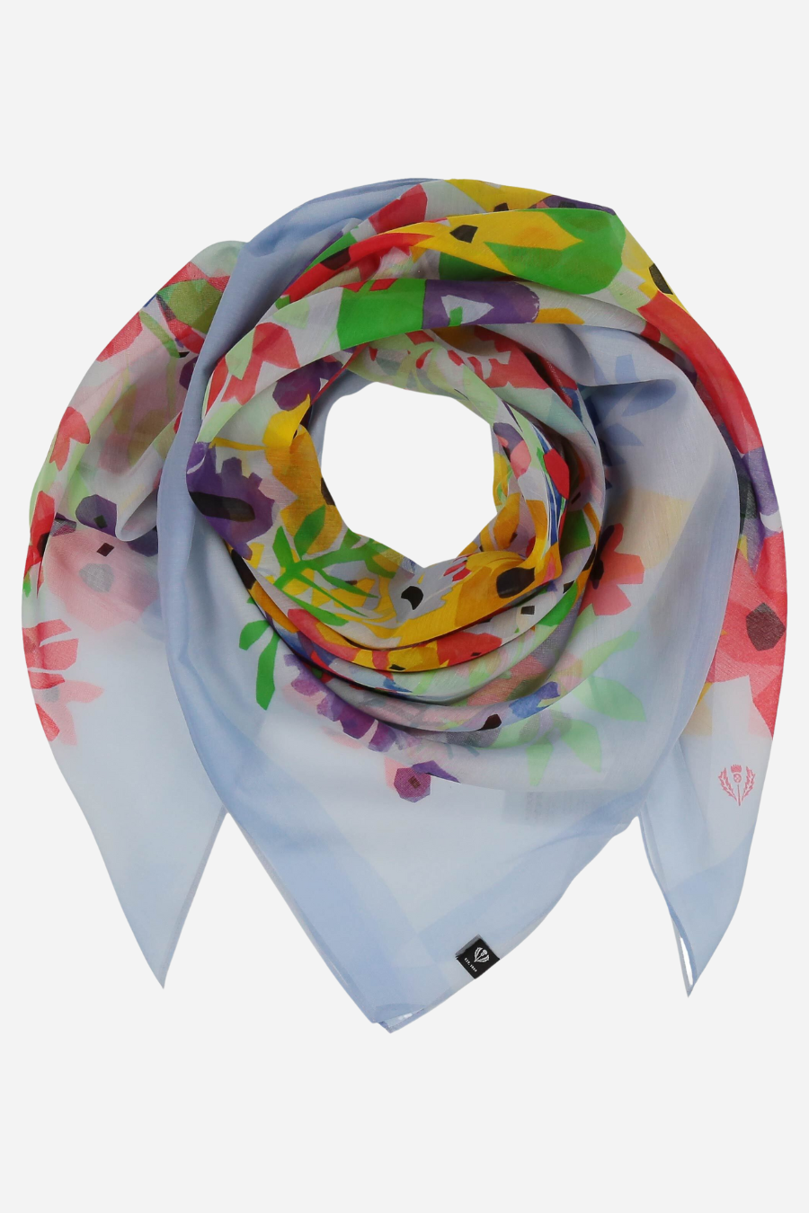 Floral Artistry Square Cotton Scarf